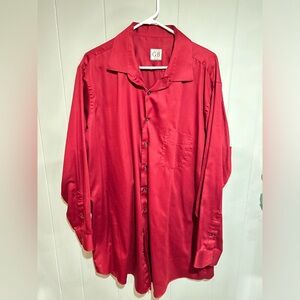 Men’s XXLT Geoffrey Beene Cranberry Red Solid Long Sleeve Dress Shirt